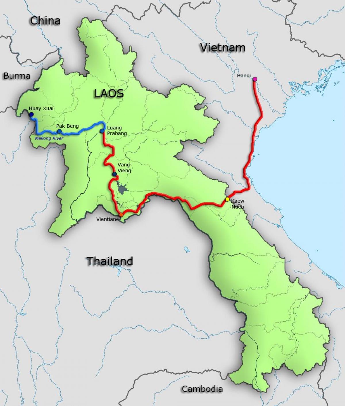 mekongfloden i laos karta