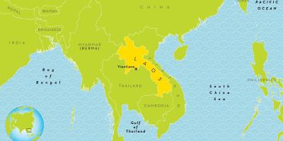 Laos plats på världskartan