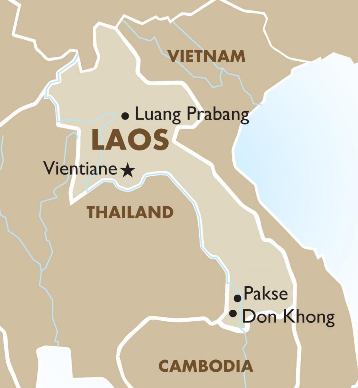 Karta över huvudstaden i laos 