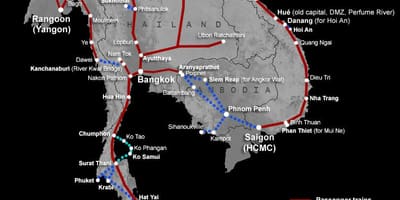 Laos järnväg karta