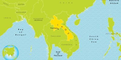Laos plats på världskartan